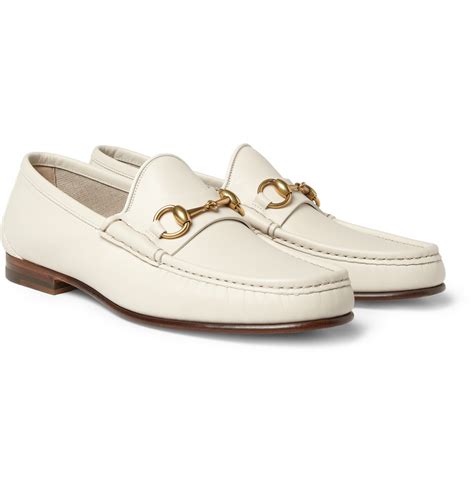 gucci loafers men white|men's gucci bit loafer.